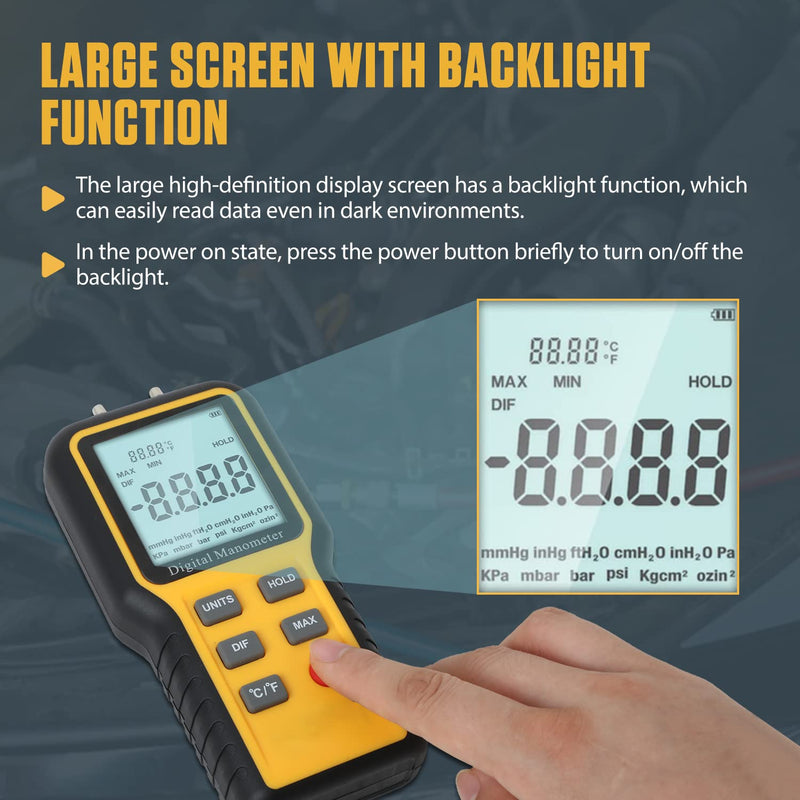 [Australia - AusPower] - Manometer Gas Pressure Tester?Manometer HVAC?Digital Manometer Gas Pressure Tester?Manometer LP Gas Pressure Tester?Digital Manometer HVAC for Temperature and Pressure Testing 