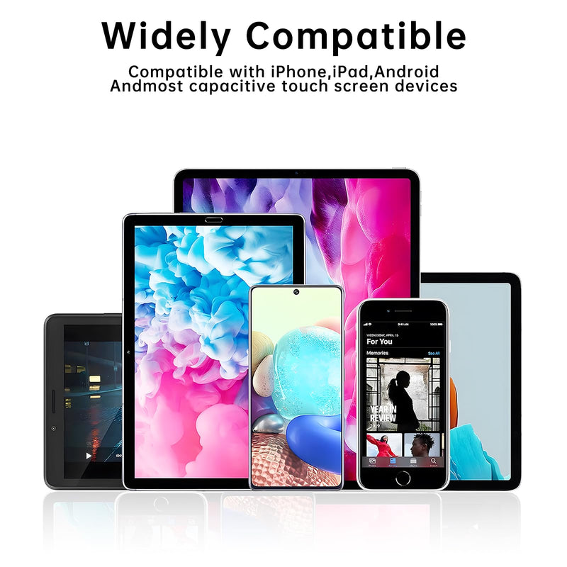 [Australia - AusPower] - Stylus (5 Pcs), 2-in-1 Stylus Pen for Touch Screen, High Precision and Sensitivity, Suitable for iPhone/ipad/Android Tablets, Compatible with All Touch Screens (Black/White/Blue/Rose Gold/Silver) Silver/Blue/Rose Gold/White/Black 