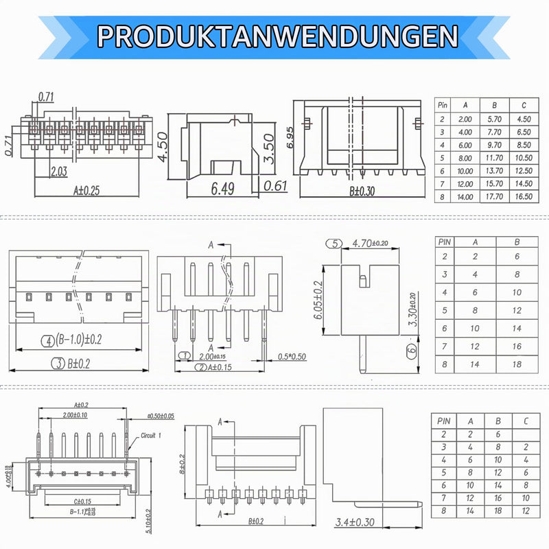 JST PH 2.0 mm Plug Kit 2.0 mm 2 3 4 5 6 7 8 Pin Male Female Housing Jst-ph Female Connector JST PH 2.0 MM