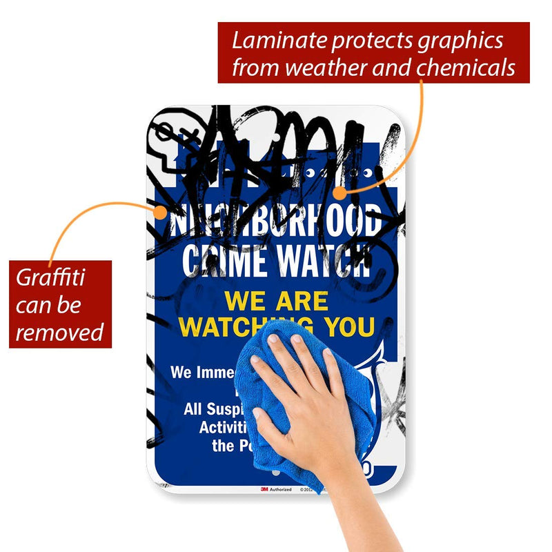 SmartSign "Neighborhood Crime Watch - We Are Watching You" Sign | 12" x 18" 3M Diamond Grade Reflective Aluminum