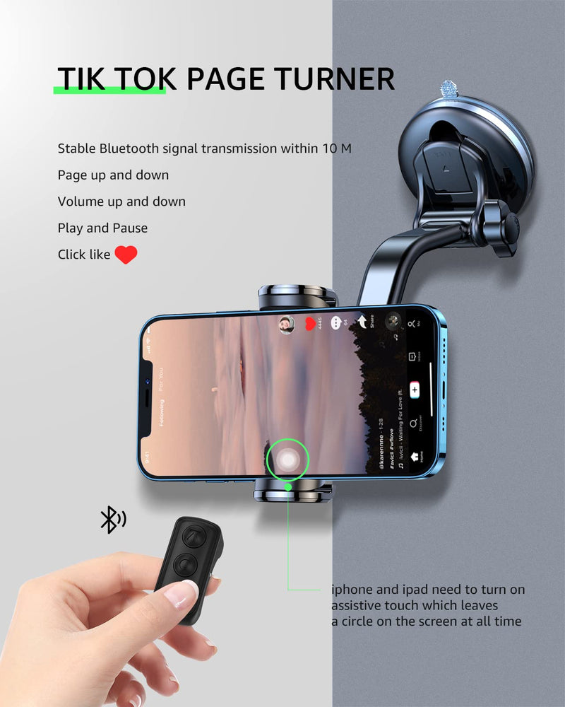 [Australia - AusPower] - TIK TOK Wireless Page Turner Tiktok Scrolling Button Ring Fingertip Bluetooth Remote Control with Charging Case for iPhone Android ipad Cell Phone (Black) Black 