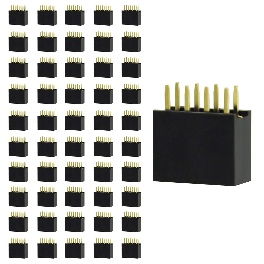 Gikfun 2.54mm Pitch 2X4 8 Pin Female Double Row Straight Header PCB Connector (Pack of 50pcs) AE1174