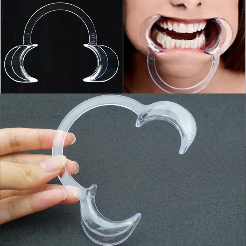 JDXun Pack of 4 C-shape mouth openers, cheek holder, mouth angle holder | Mouth Opener Challenge, Replacement Mouthpieces, Mouth Dilators for Oral Examination and Teeth Whitening (2*Blue, 2*Transparent)