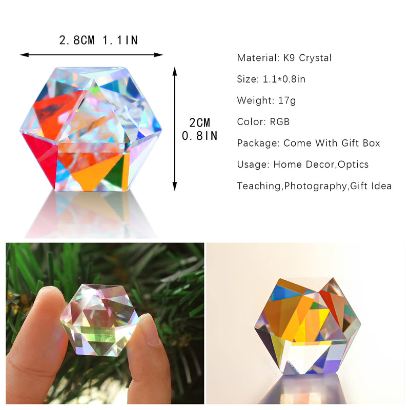 [Australia - AusPower] - Color Crystal Faceted Optical Prism Beam Splitter Light Refracting Photography Science Glass Prisms 