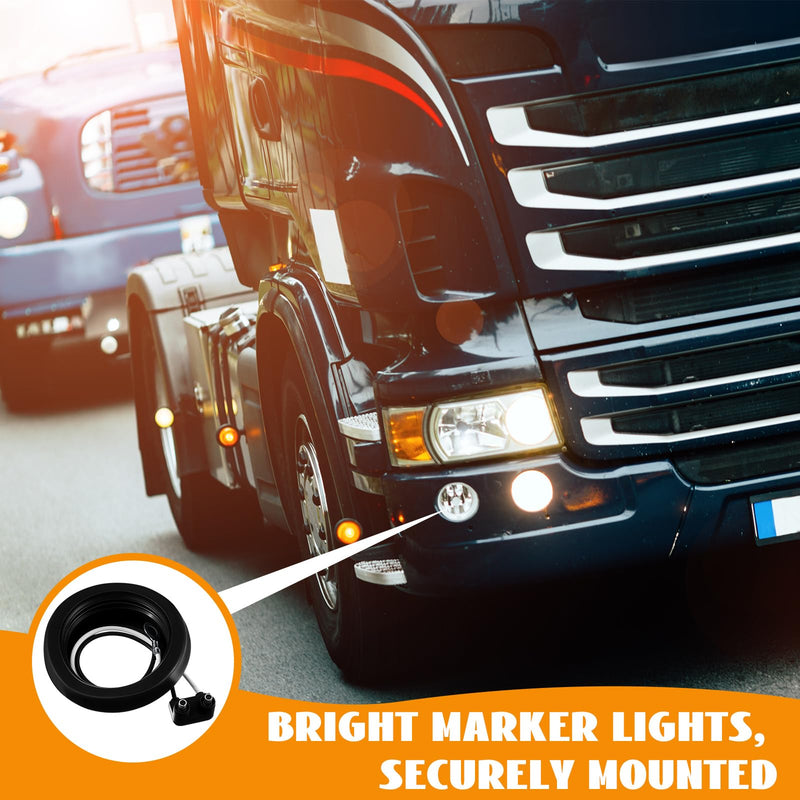 Pangda 10 Pack 2 Inch Rubber Grommets for Truck Trailer Boat Lights with 2 Prong Pigtails Trailer Side Marker Lights Grommets with 2 Pin Wire Pigtail Connector Kit for Truck RV Boat