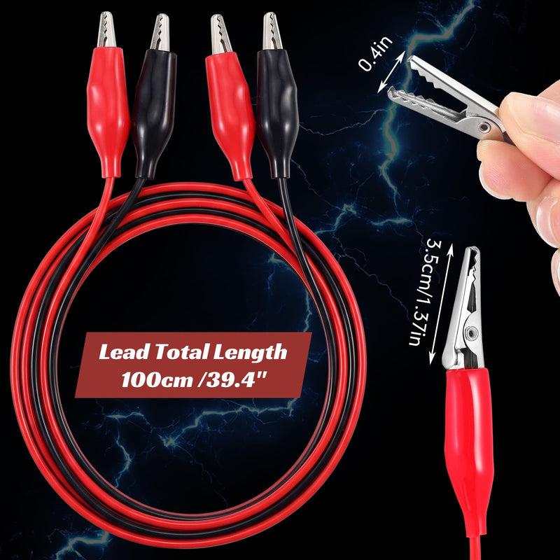 EBOOT 40 Pcs Alligator Clips Electrical, 40 Inches Test Leads with Alligator Clips, Double-Ended Jumper Wires for Electrical Testing, Circuit Connection, Experiment