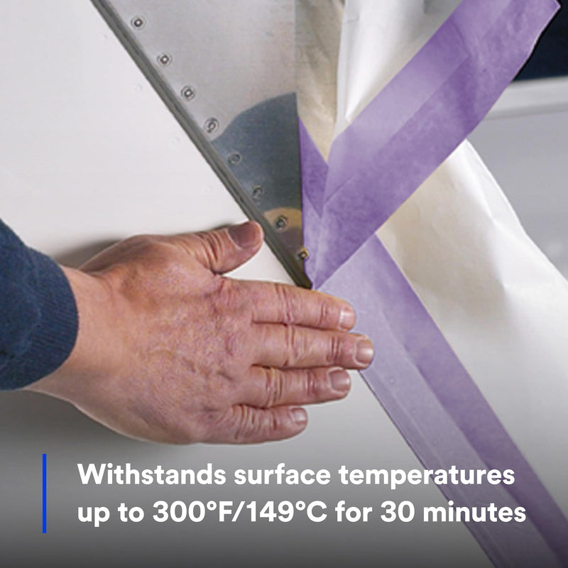 3M 501+ High Temperature Masking Tape, Purple, 1.89 in x 2.15 in – Strong Holding Power for Automotive, Specialty Vehicle and Industrial Markets