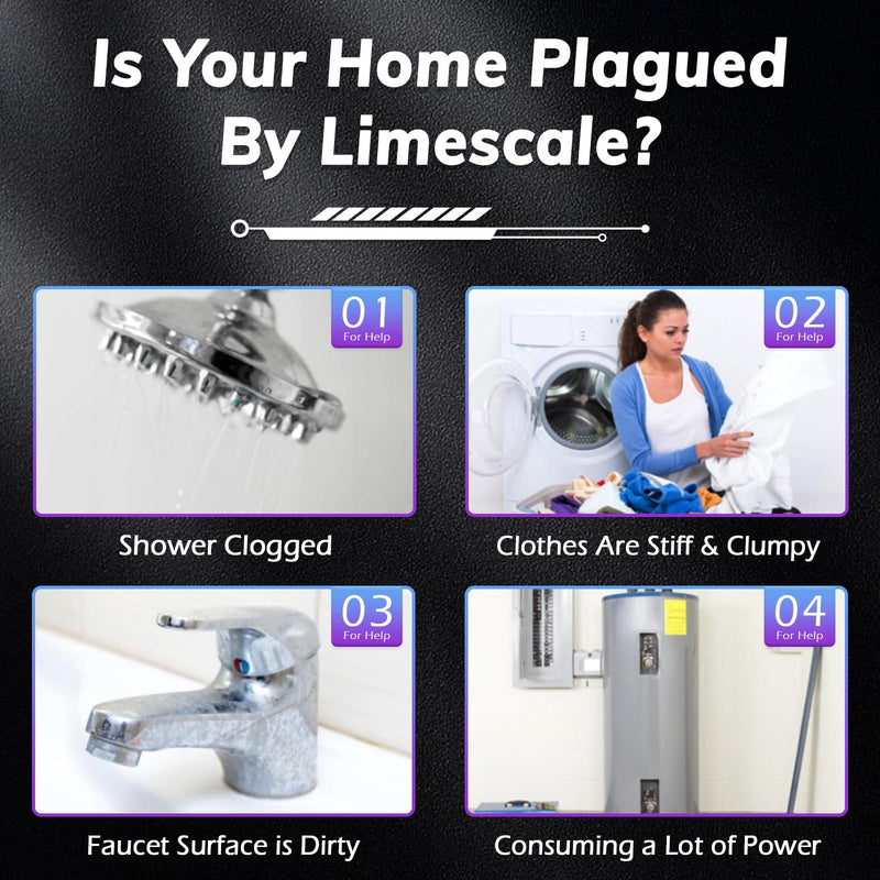 [Australia - AusPower] - Salt Free Water Descaler, Water Heater Softener, Prevent Scale Buildup On Water Heaters, Faucet, Smart Toilet & Washer, Scale Inhibitor Inline Water Descaler System, 1/2" Connector K1 