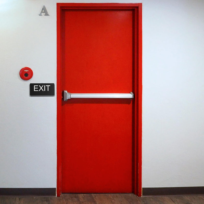 ADA Compliant Exit Signs- 2pk Exit Sign with Braille and Raised Letters Emergency Exit Sign for Business Office Public Space Indoor/Outdoor Easy Adhesive Install Acrylic Horizontal 6.3”×2.9” 2pk-horizontal