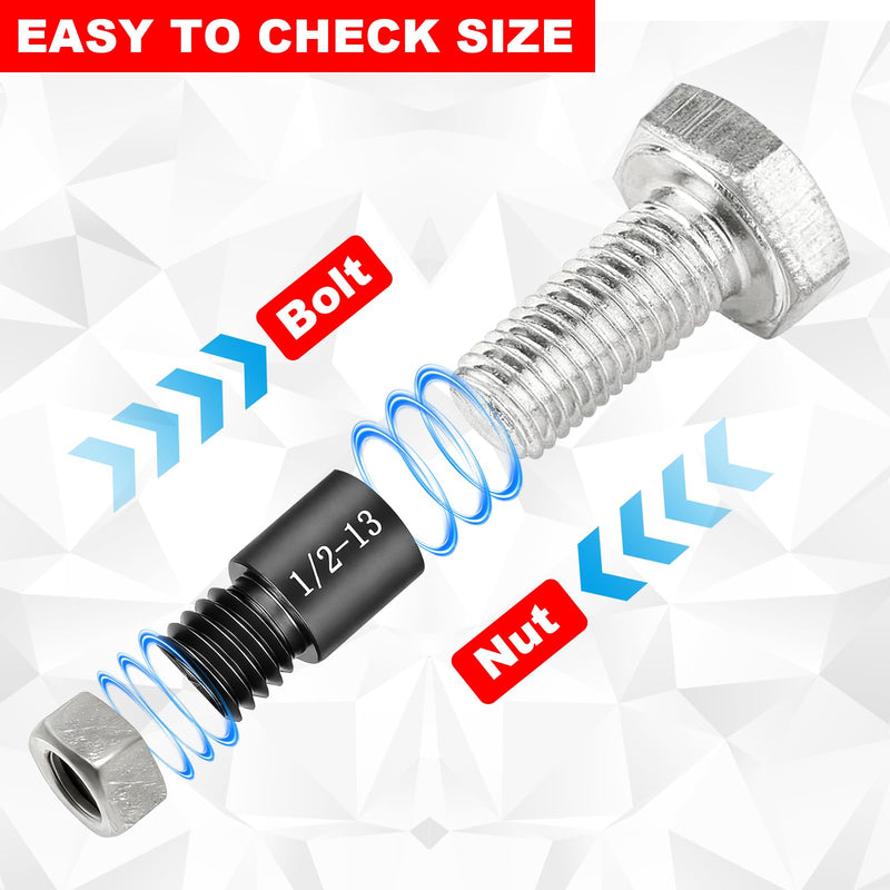 [Australia - AusPower] - Nut and Bolt Thread Checker, 47 PCS Nut and Bolt Gauges Individually Housed in Case (25 Inch & 22 Metric) Bolts Measuring, Bolt Size Finder Checker Thread Gauge for Quickly Identify 47 Thread Checker 