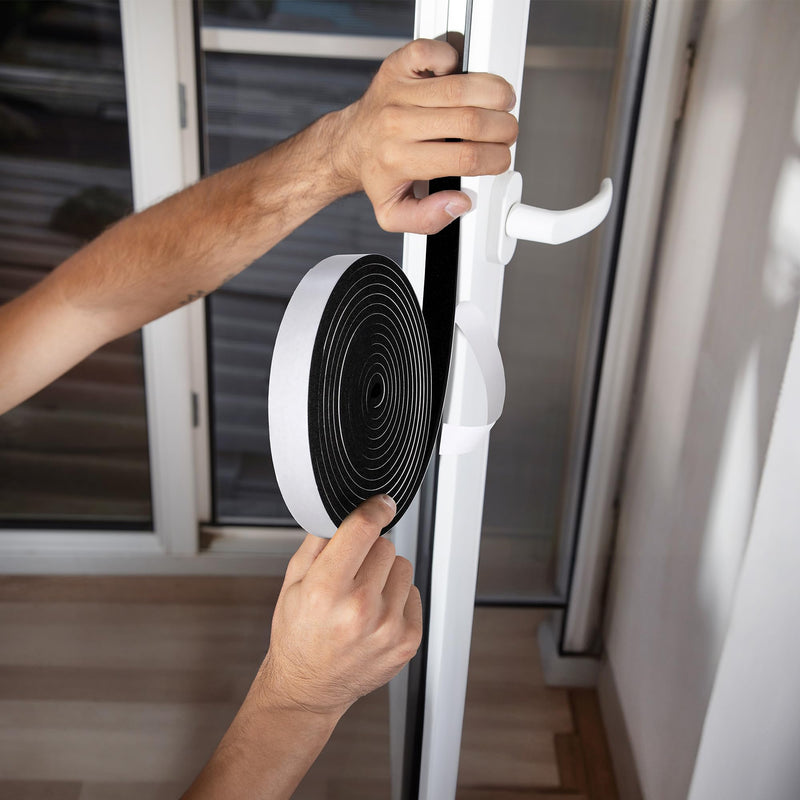 1/4in x 1/2in Weather Stripping Foam Insulation Tape, Doors, Windows, Sliding Door, A/C, Soundproofing, Draft Stopper, Shock Absorption (1/4" T x 1/2" W x 15 Ft L) 1/4" T x 1/2" W