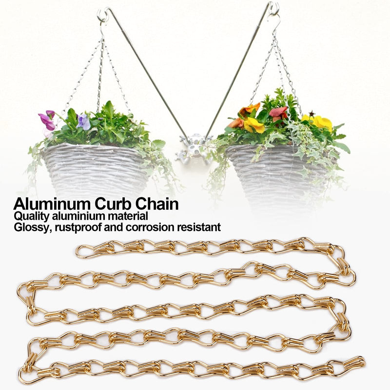 [Australia - AusPower] - 2PCS Decorative Chain, Hanging Gold Chain, DIY Chandelier Decor Chain, Metal Chain for Home Office Decorative (2m/78.74in) 