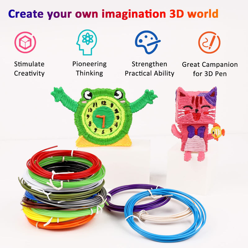 [Australia - AusPower] - 16-Color 320ft PLA 3D Pen Filament Refills - 1.75mm, Kids Safe, 250 Stencils eBook - For SCRIB3D P1 and MYNT3D Pens 16 Colors 320 Feet 