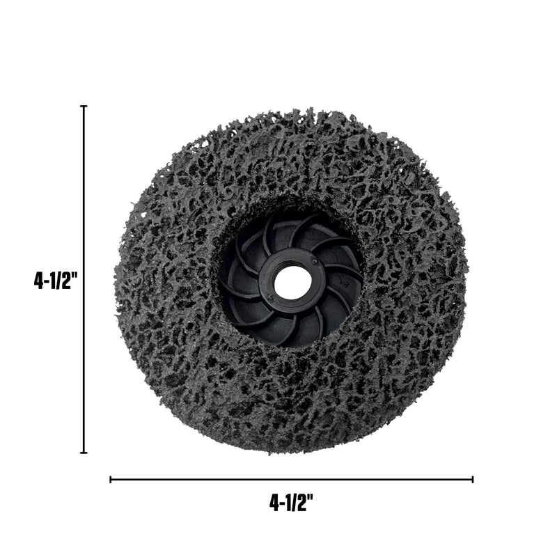 LINE10 Tools 4pk Black Stripping Discs 4-1/2" with 5/8-11 Threaded Arbors for Angle Grinders