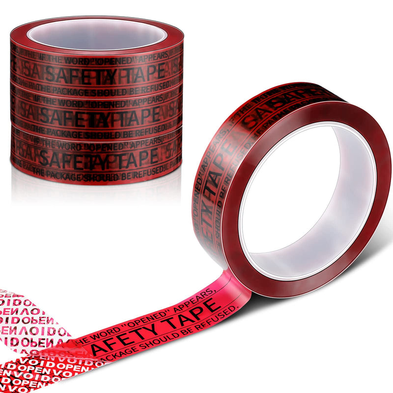 Geyee 4 Rolls Total Transfer Red Seal Tape Security Tamper Evident Tape Tamper Resistant Thick Void Film Packing Tape for Evidence Box, Envelope, Shipment, Mail, Each 1 inch x 55 Yards