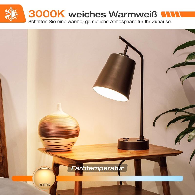 [Australia - AusPower] - ALUSSO GU10 LED Bulb 5 W Warm White 3000 K LED Light Bulb 400 Lumen Replaces 50 W Halogen Bulbs, 120° Beam Angle Spotlight, Not Dimmable, Pack of 4 5w, Warm White 3000k 4 pcs (pack of 1) 