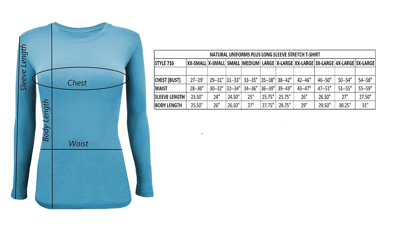 [Australia - AusPower] - Natural Uniforms Women's Under Scrub Tee Crew Neck Long Sleeve T-Shirt Medium White 