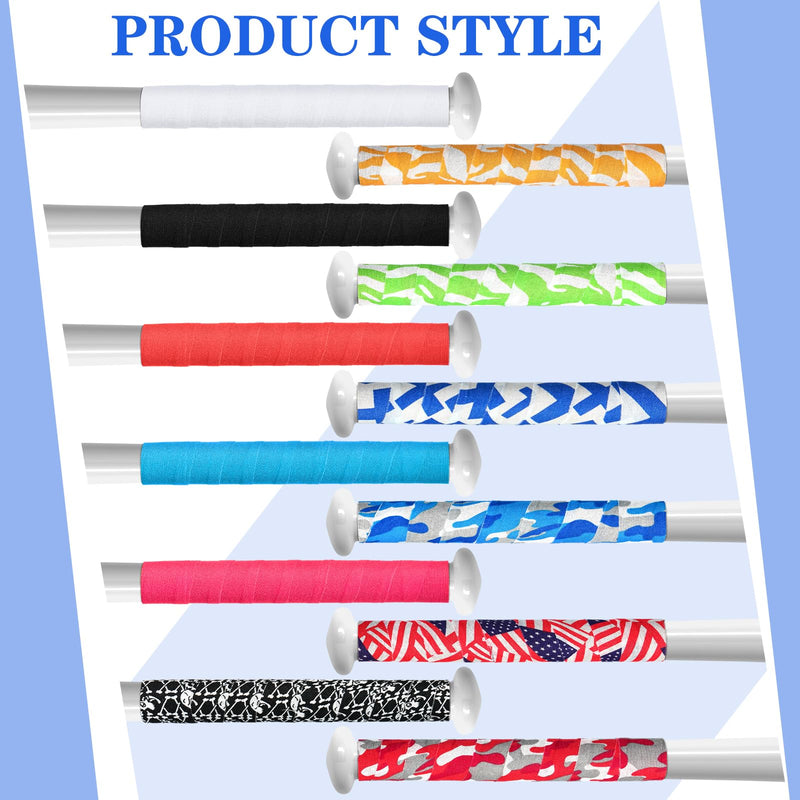 Sosation 12 Rolls Bat Grip Tape Comfortable and Soft Full Adhesive Baseball Softball Precut Batting Grip Tape Replacement for Sports 0.98 x 393.7 Inch Texture