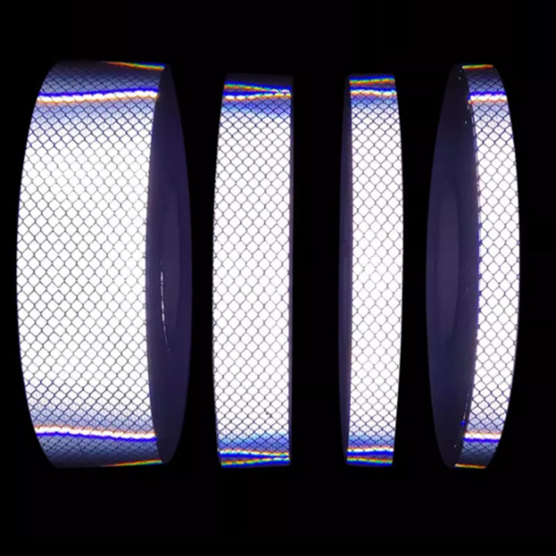 Reflective Tape 3cmx5m Safety Warning Tape Waterproof PVC Self-Adhesive Strip Security Marking Tape Night Strong Reflective Stickers for Automobiles,Electric Vehicles and Motorcycles White