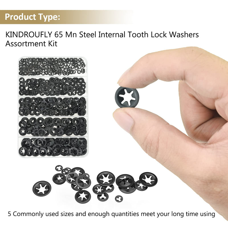 [Australia - AusPower] - 420 Pieces Internal Tooth Star Lock Washers, Kindroufly 5 Sizes Quick Speed Locking Washers, Push on Retaining Clips Assortment Kit (M2, M2.5, M3, M4, M5) M2, M2.5, M3, M4, M5 
