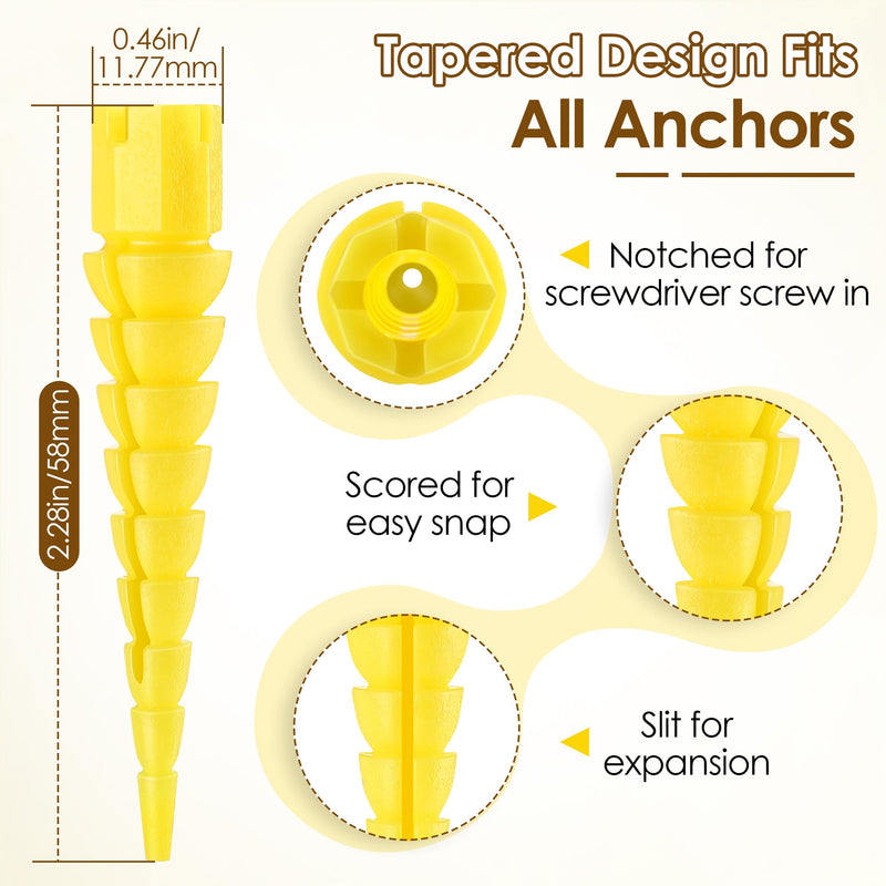[Australia - AusPower] - 10 Pcs Patent Pending Wood Anchor, Stripped Screw Hole Repair Kit for Wood, Wall, Door, Fixing Stripped Screw Holes, Fits Wood Screws Sizes #2 to #16, Screw Holes from Stripped to Gripped 