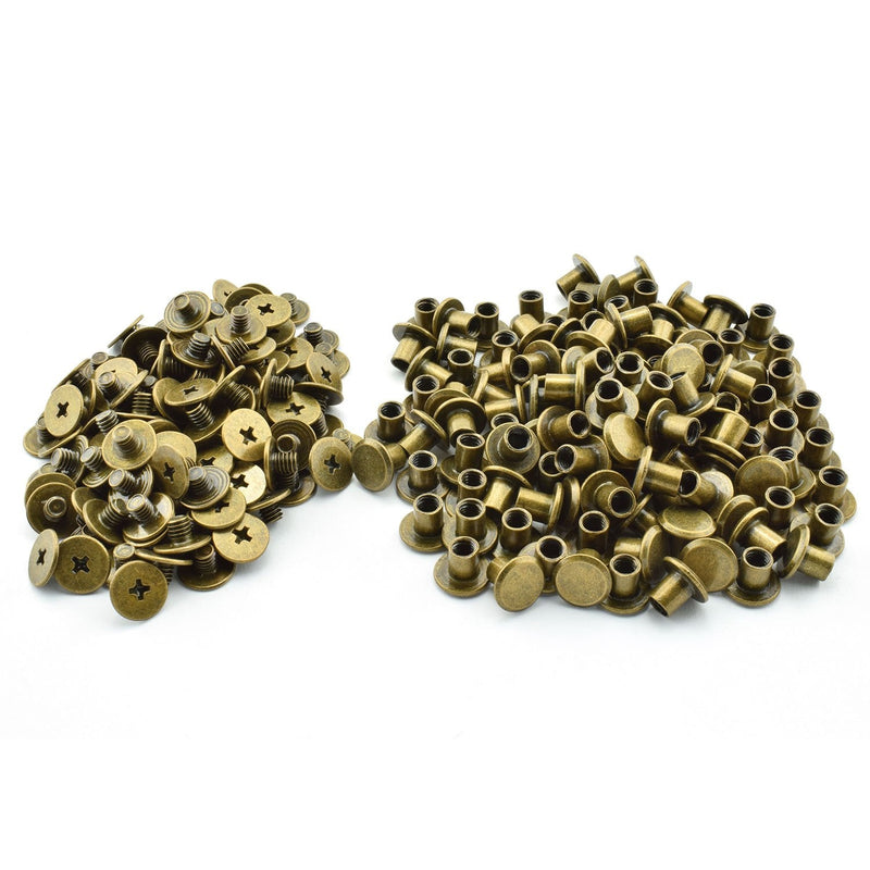 [Australia - AusPower] - LQ Industrial 120pcs Chicago Screw Cross Head Phillips Drive Binding Screws Rivet Book Binding DIY Leather Craft Assembly Bolt 5x6mm Bronze 