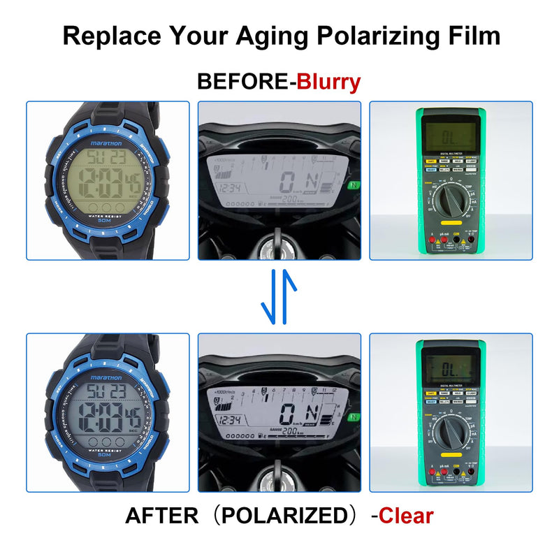 [Australia - AusPower] - Selens Polarizing Film 2 PCS 7.8x11.8 inches Adhesive Polarized Sheets Linear Polarizing Photography Filter for LCD Screen Repairing & Physics Education 