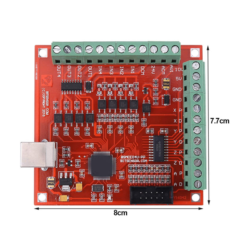 Walfront USB Interface Board, USB CNC Controller 4 Axis Motion Control Card, Interface Board for Stepper Motor Driver