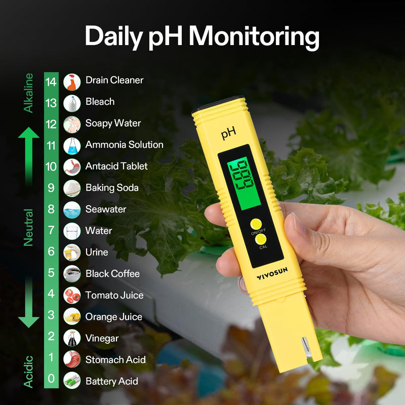[Australia - AusPower] - VIVOSUN Digital pH and TDS Meter Kits and 18-Pack pH Meter Buffer Solution Powder, pH 6.86/4.00/9.18, pH Buffer Powder for Precise and Easy pH Tester Calibration 