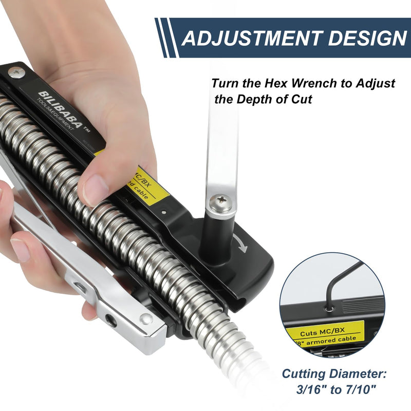 [Australia - AusPower] - MC Cable Cutter, Cuts 3/16" to 7/10" BX/MC Cable, 53725 Cable Cutters with Blades Storage 