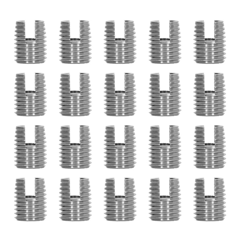 [Australia - AusPower] - 20 Pcs Self Tapping Insert Stainless Steel Slotted Wire Thread Repair Insert with M5x0.8 Female M8x1.0 Male Thread, 12mm Minimum Drilling Depth Quick Thread Insert 
