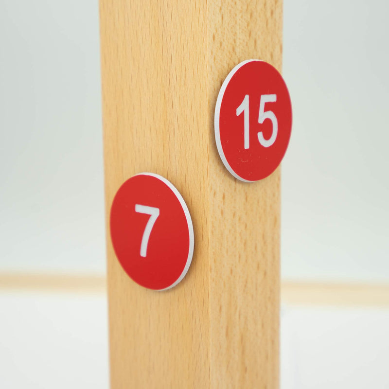 Plastic Number Tags Engraved Numbered Tags Without Hole (1-200, Red) 1-200