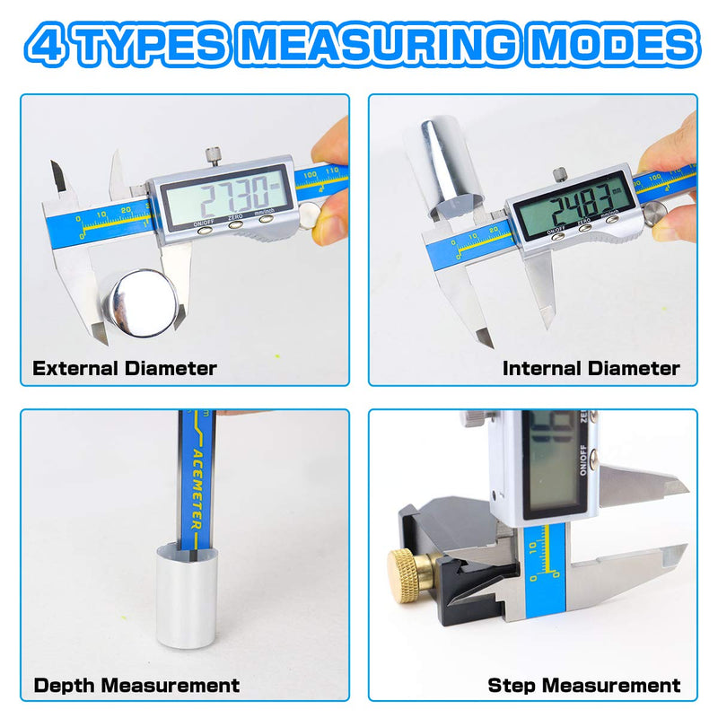[Australia - AusPower] - Caliper Measuring Tool Digital Caliper Industrial Quality Precision Electronic Vernier Caliper Inch/Millimeter Measurement Micrometer for Jewelry - Accuracy Ip54 Waterproof Caliper Measure Tool A-Industrial 