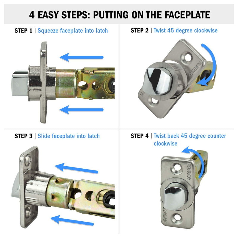 Nuk3y Hulk Series Lever Door Handle Slim Square Modern Contemporary Lever Set (Deadbolt [Single Cylinder], Satin Nickel) Deadbolt [Single Cylinder]