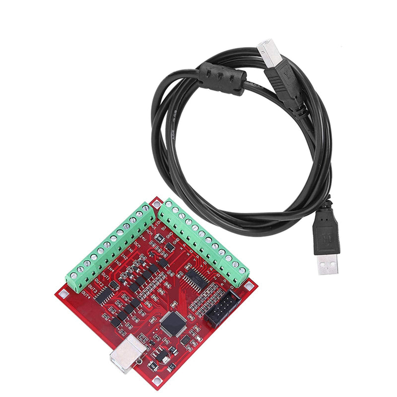 Walfront USB Interface Board, USB CNC Controller 4 Axis Motion Control Card, Interface Board for Stepper Motor Driver