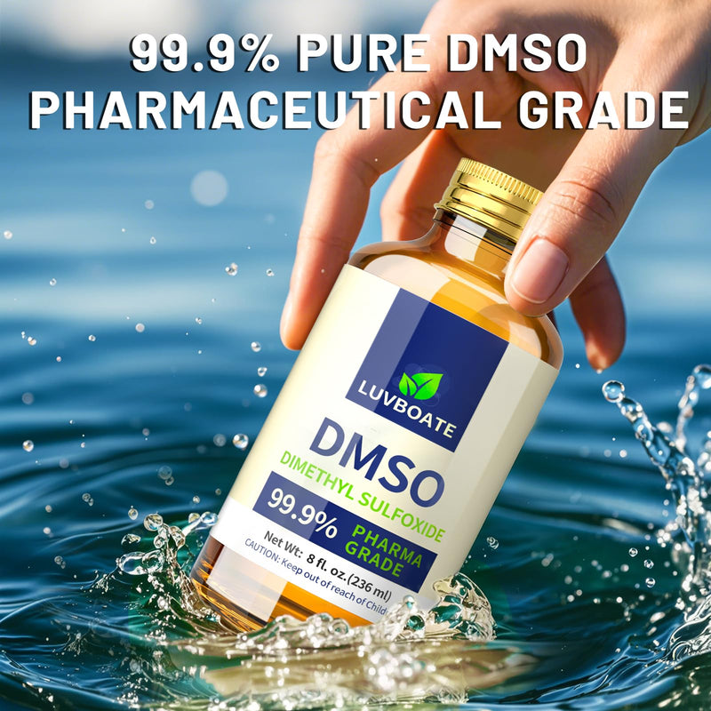 DMSO 99.9% Pharma Grade 16oz, Pure Liquid Dimethyl Sulfoxide Non-Diluted | Low Odor, High Purity, Liquid Pharma Grade Ingredients DMSO 472ml Contained in Premium Glass Bottle