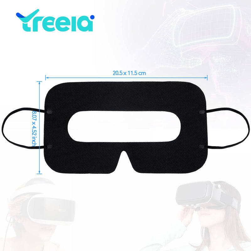 [Australia - AusPower] - 200 Pcs Disposable VR Face Mask Breathable Cover Eye Mask for VR Nonwoven Fabric Sanitary VR Mask, VR Eye Cover Pad (Black) Black 
