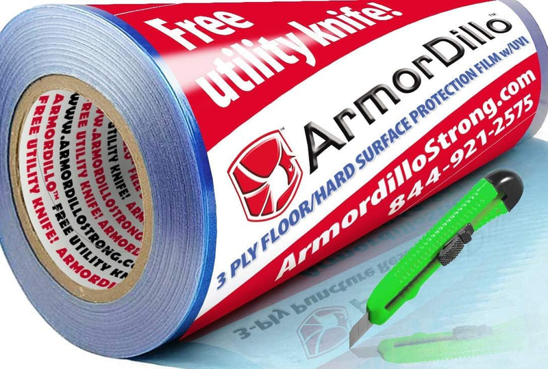 ArmorDillo New 3-Ply Strong Easy to Use Hardwood Floor, Hard Surface Protection Film (18" x100') 17.5x1200 Inch (Pack of 1)
