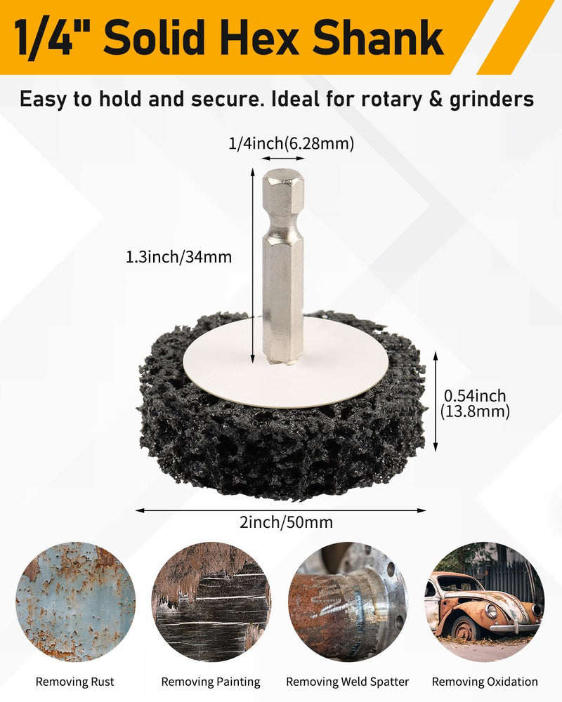 [Australia - AusPower] - 2" 10Pcs Strip Disc with 1/4" Hex Shank, Paint Stripper Wheel for Rust Removal Removing Paint, Cleans Welds. 10Pcs(black) 