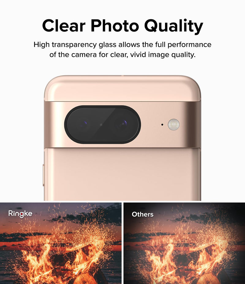 [Australia - AusPower] - Ringke Camera Glass [Multi-Layer Protection] Compatible with Google Pixel 8 Camera Lens Protector, Tempered Glass Cover - 3 Pack 