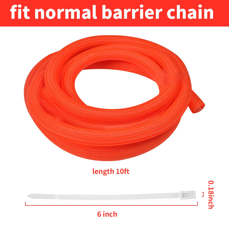 [Australia - AusPower] - 10 Ft High Visibility Chain Cover Kit High Visibility Yellow Cover Safety Barrier Cover for Both Indoor and Outdoor Environment (Orange) Orange 