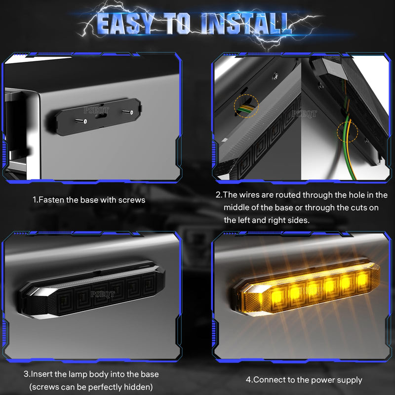 [Australia - AusPower] - PSEQT 4.7'' Dual Color Trailer Marker LED Lights Strip Dual Function Side Clearance Tail Grille Bumper Fender Waterproof Light 12V for Trailer Truck Bus Van ATV UTV, 10Pcs w/Black Lens Amber Green Amber & Green (Black Lens) 