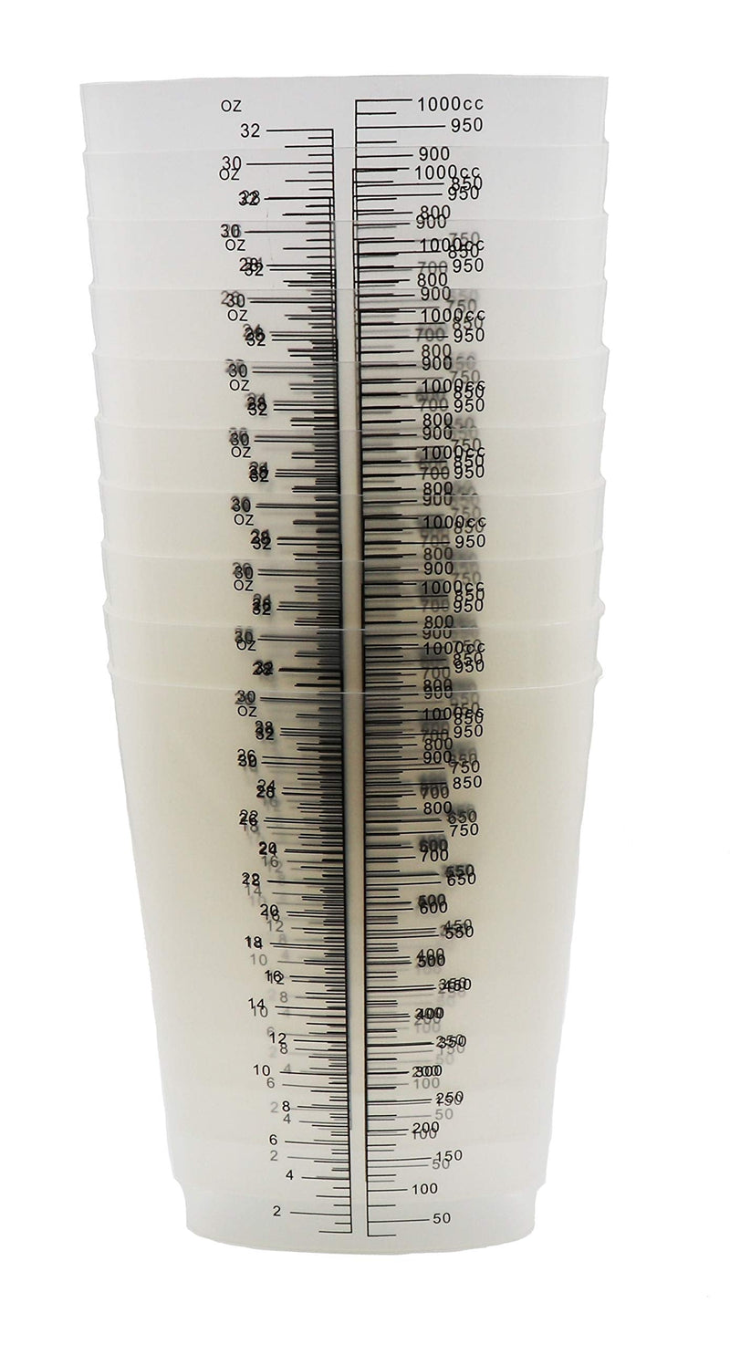 [Australia - AusPower] - Graduated Triangular Polypropylene Laboratory Container 32 ounce/1000 Cubic Centimeter - Pack of 10 