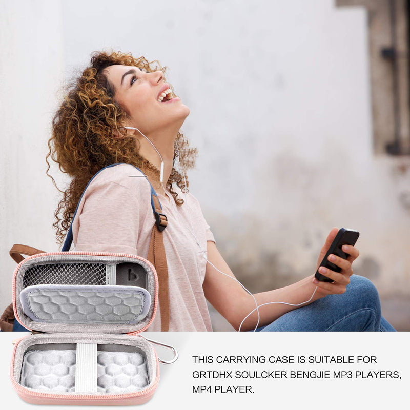 [Australia - AusPower] - MP3 & MP4 Player Case for SOULCKER/G.G.Martinsen/Grtdhx/iPod Nano/Sandisk Music Player/Sony NW-A45 and Other Music Players with Bluetooth. Fit for Earbuds, USB Cable, Memory Card - Rose Gold 