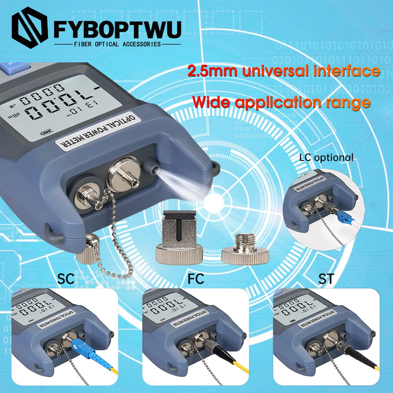 [Australia - AusPower] - 2pcs 3 in 1 Function Fiber Optic Tester Portable Optical Power Meter (FC/SC/ST) & VFL 1mw Visual Fault Locator & LED, OPM & VFL Fiber Optic Tester 2 