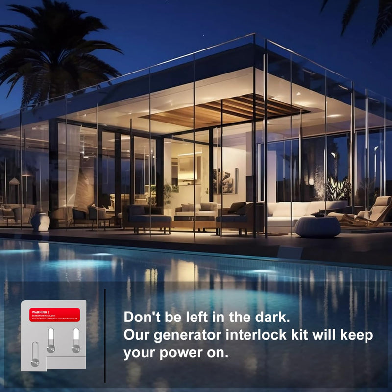 [Australia - AusPower] - Generator Interlock Kit Compatible with Square D QO or Homeline 150 or 200 amp Panels.1 3/8 inches Spacing Between Main and Generator Breaker.Professional and Interlock Kit(1set) 1 