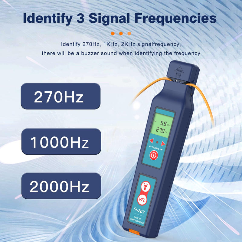 [Australia - AusPower] - Optical Fiber Traffic Identifier OFI FI-20V All-in-one Chuck Live with VFL LED Light 800nm-1700nm Detector Traffic Identifier Suitable for 0.25/0.9/2.0/3.0mm Small and Practical 