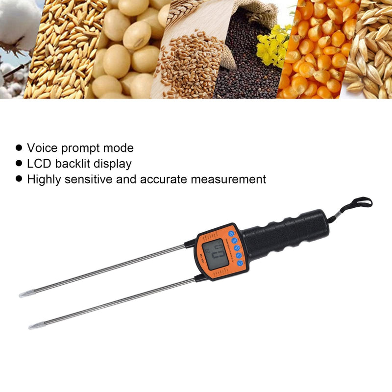 [Australia - AusPower] - Hay Tester Probe, Portable Hay Checker Hay Calibration Meter with LCD Display Grain Water Content Analyzer Tools Humidity Tester, for Wheat Corn Peanut Soybean 