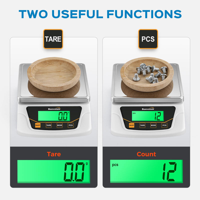 [Australia - AusPower] - Bonvoisin Digital Scale 0.1 Gram Accuracy Precision Lab Scale 6000g Scientific Digital Balance for Laboratory, Jewelry Weighing 