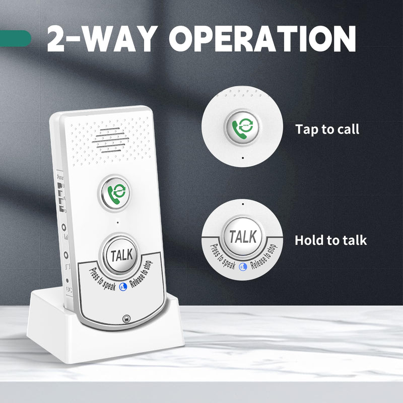 [Australia - AusPower] - 2 Way Voice Intercom, Long Range Wireless Intercomunicador Home Communication System Doorbell Unit, 100m Range Indoor Intercoms Calling System Room to Room Intercom for House, Hospital, Hotel 